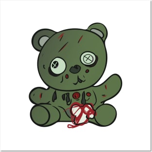 Creepy Cute Zombie Teddy Bear Posters and Art